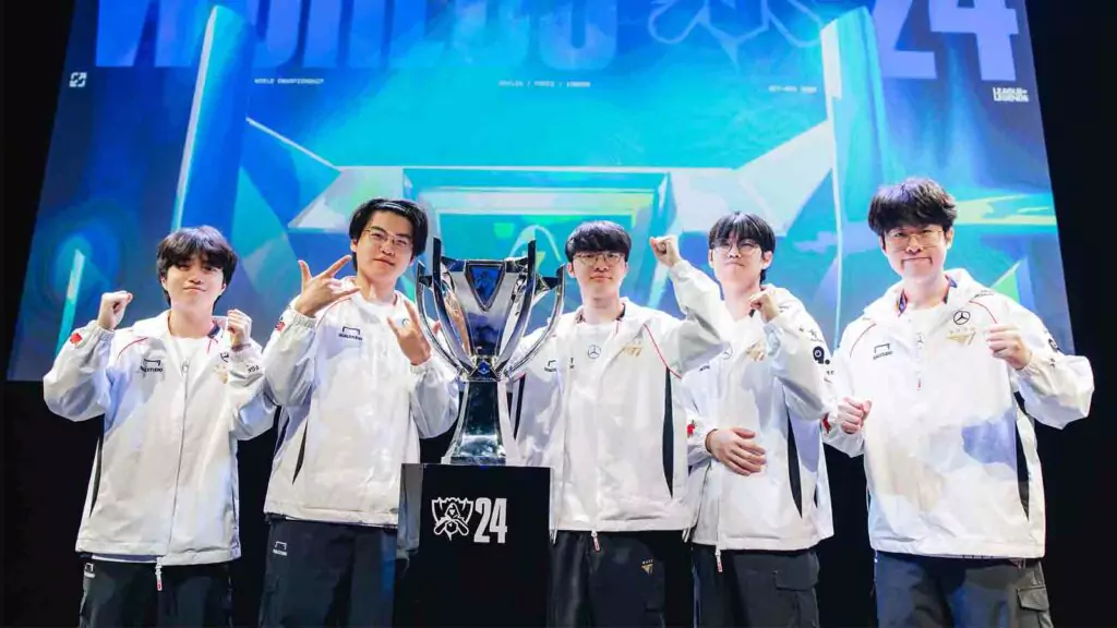 Faker and T1 5th Worlds 2024 LOL Champions