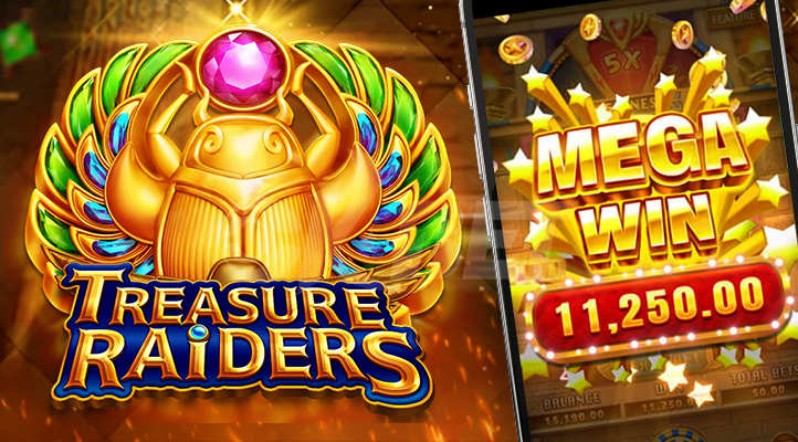 a screen shot of a phone a gold treasure raiders