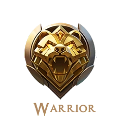 a looking warrior bear in gold