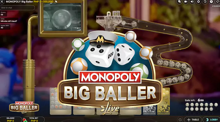 evolution gaming monopoly big baller live casino game
