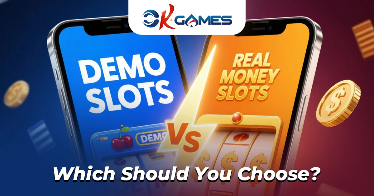 demo slots vs online slots real money at okgames