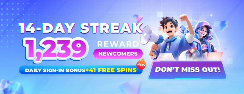 Join this 7-day sign-in challenge and get up to ₱1,239 and receive 41 freespins!